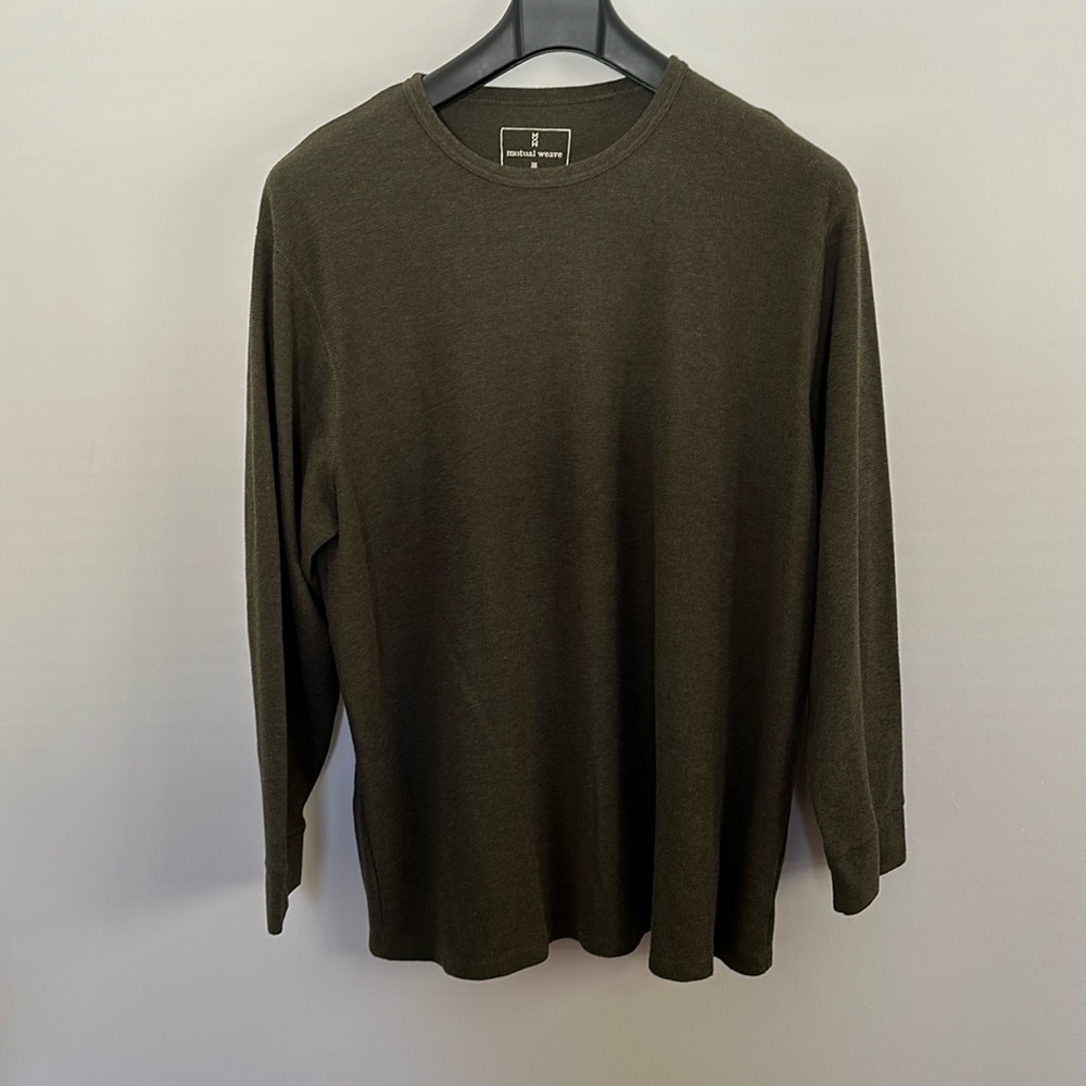 Mutual Weave Men’s Long Sleeve Sweater Olive 3XL